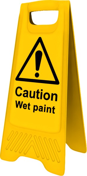 Cleaning Stand - Caution Wet Paint