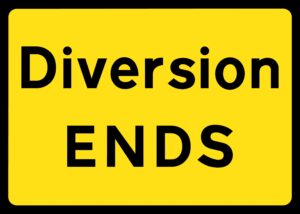 Diversion End Metal Sign, 1050mm x 750mm