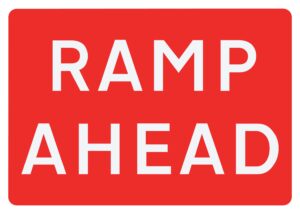 Ramp Ahead Metal Sign, 1050mm x 750mm