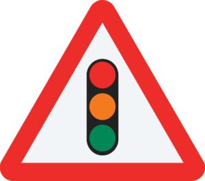 Traffic Signals Metal Sign, 750mm Triangle